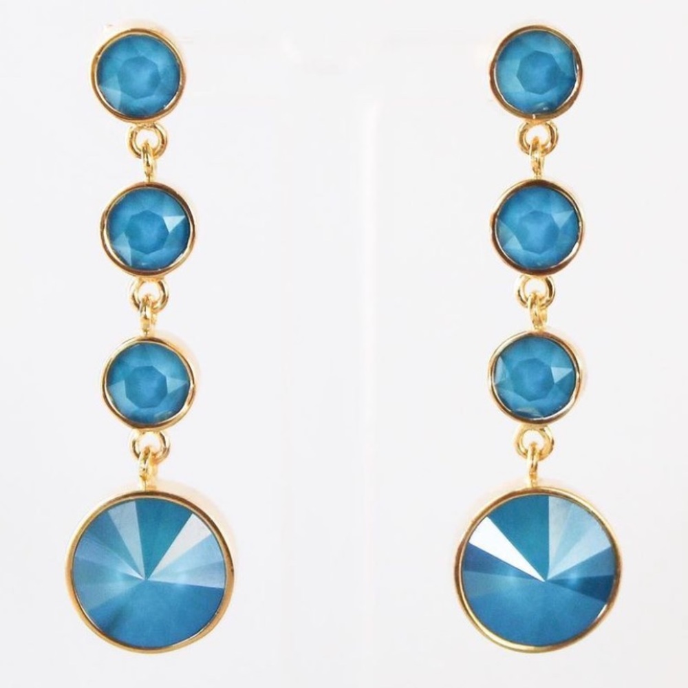 NWT 18K Gold Dipped Semi Precious Stone Earrings
